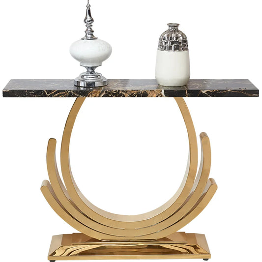 MMOOKA Light Luxury Stainless Steel Hallway Cabinet Marble Corridor Aisle Home Narrow against the Wall