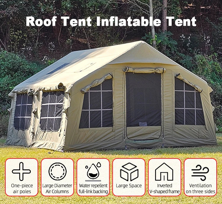 ANTNX Camping Inflatable Tent,3.6x3.8x2.2M One Room,Waterproof and UV Resistant,Outdoor Tent Suitable for Camping,Quick Auto Open ANTNX.COM