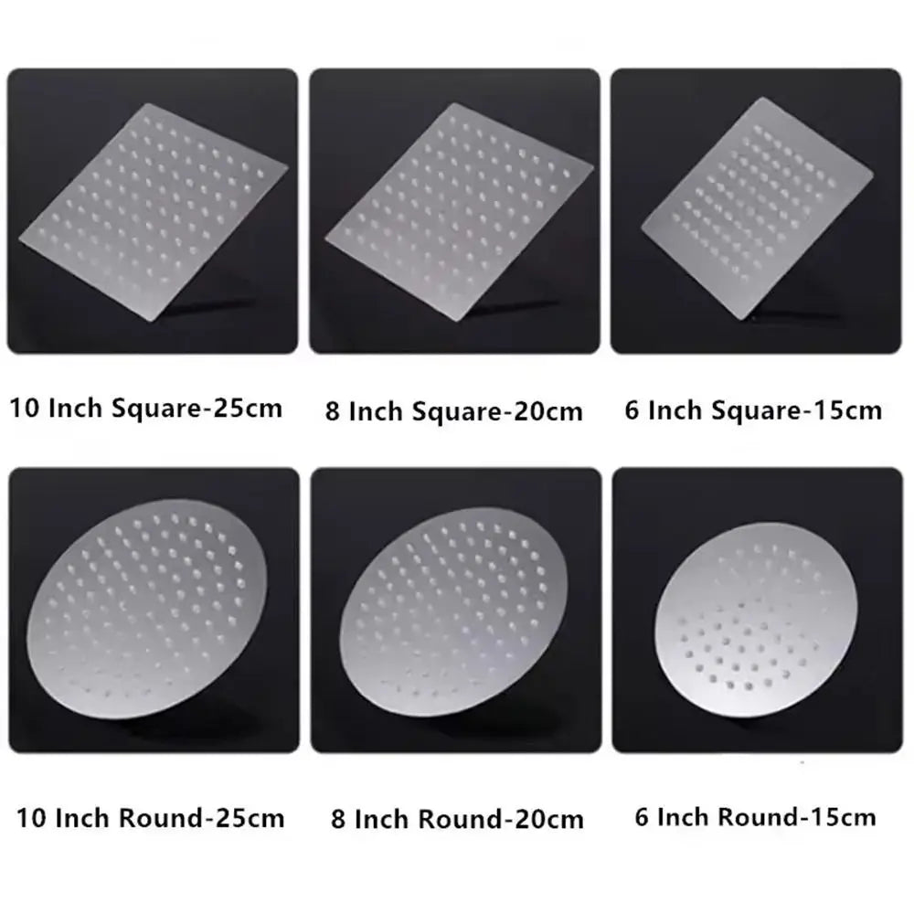 6/8/10 Inch Waterfall Shower Heads Ultra-Thin High Pressure High Flow Rainfall Shower Head Stainless Steel Boosting Nozzle