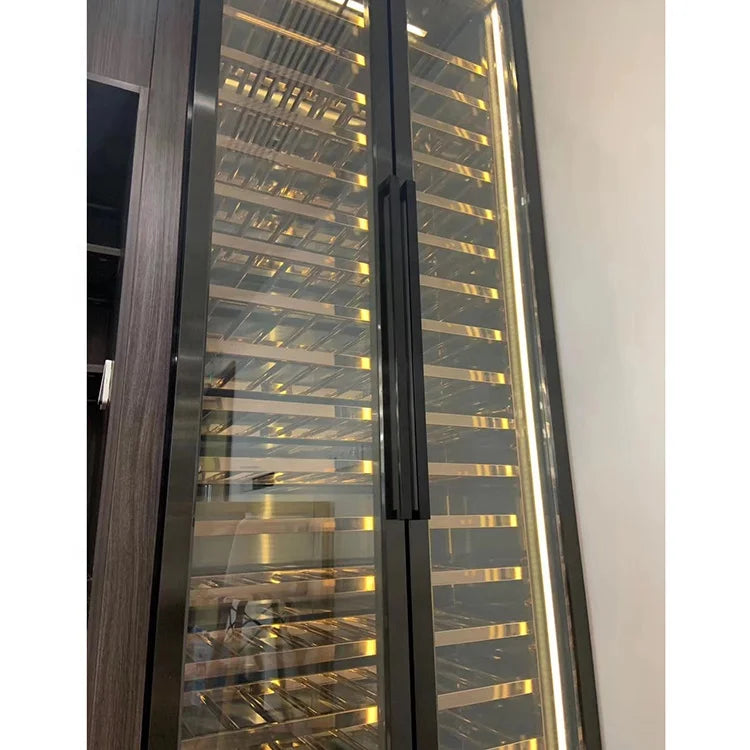 Sale The Best Luxury Commercial Custom 304 Stainless Steel Wine Cabinet Glass Door Wine Cooler Wine Cellar