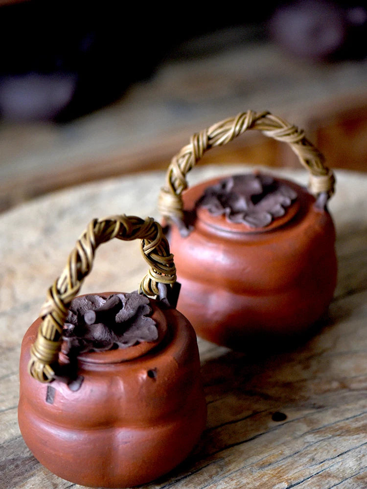 Sanshe Jingdezhen Pure Handmade Stove Tea Boiling Water Lifting Beam Purple Clay Pot, Ancient And Elegant, Electric Pottery