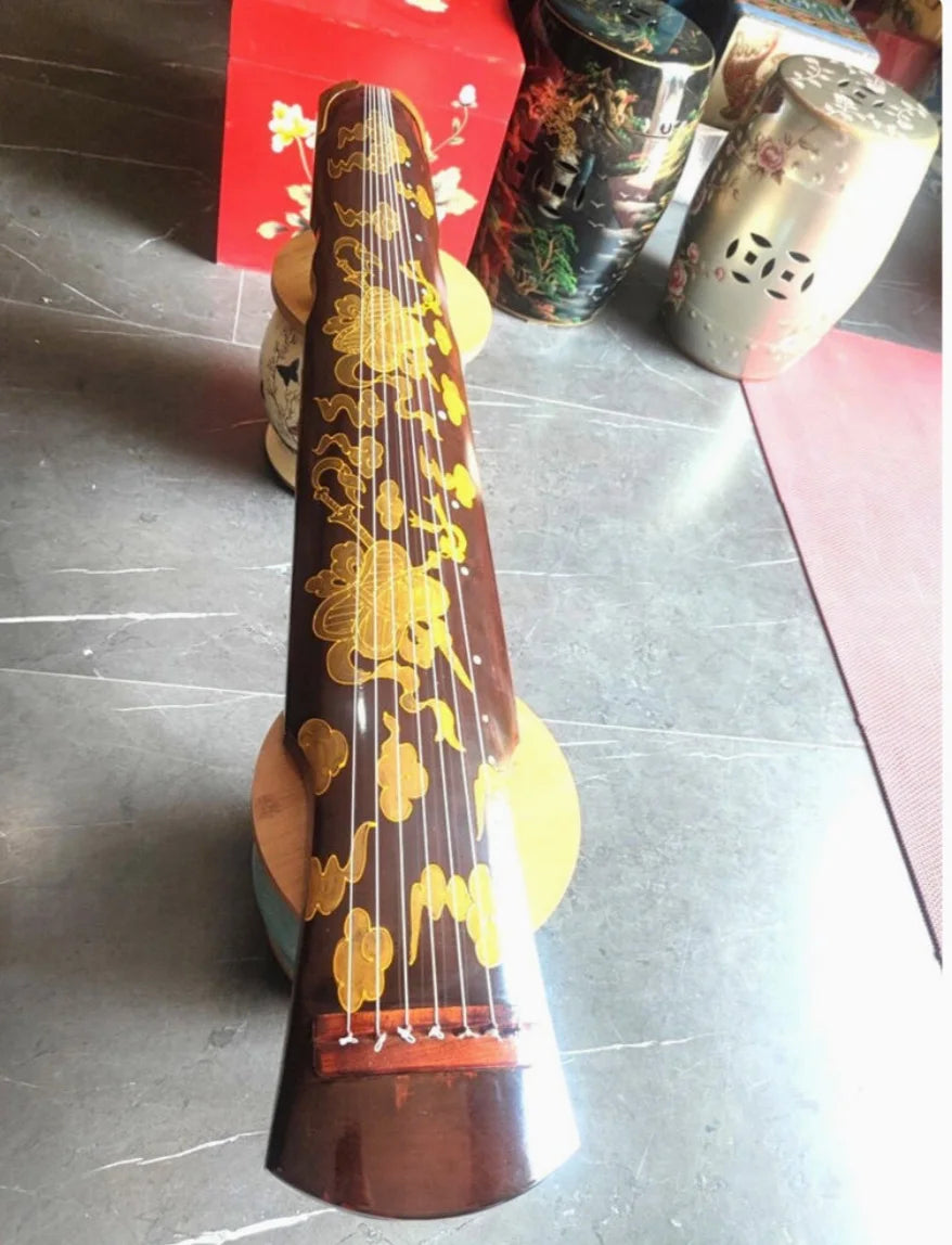 Hand drawn Guqin Brown Can be played and decorated Chinese string instruments