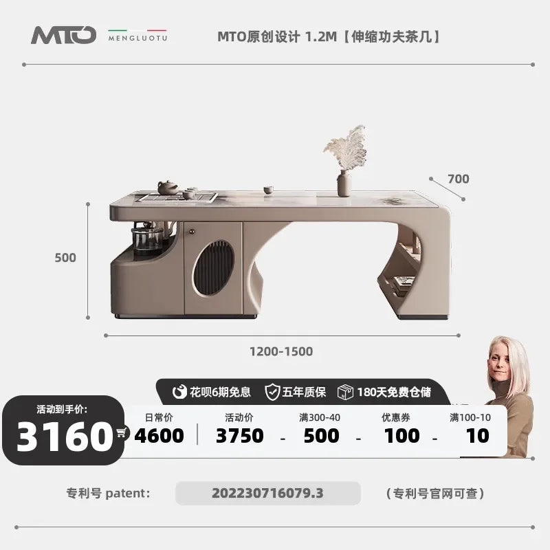 MMOOKA Retractable Kung Fu Tea Table Tea Table Integrated Living Room Tea Making Table