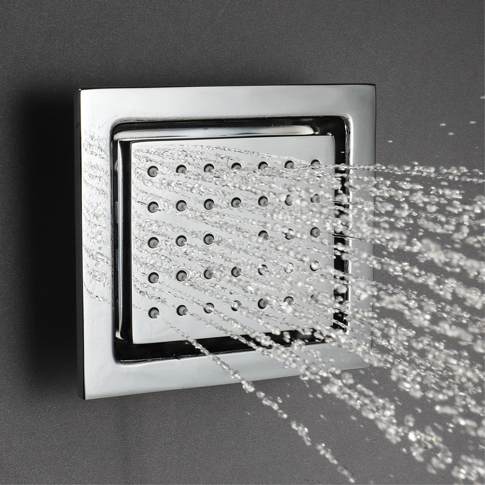ANTNX 24x12 Inch 600x300mm Bluetooth Music LED Shower Head Panel Faucet Rain Mist Waterfall Column Thermostatic Mixer Valve Set ANTNX.COM