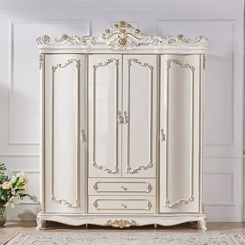 MMOOKA European-Style Four-Door Champagne Gold Wardrobe 1.8 M French Luxury Wardrobe Luxury