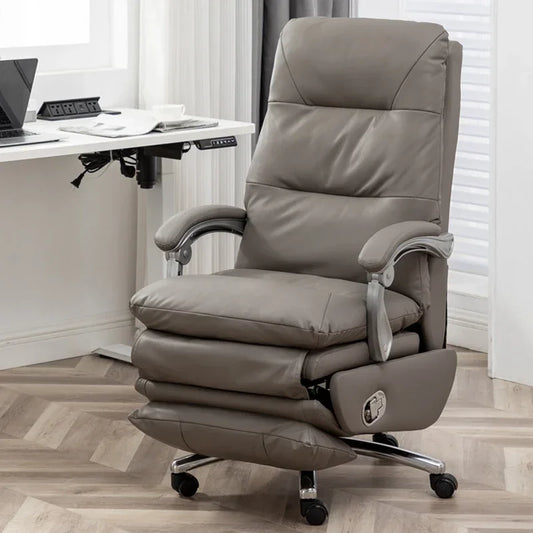 MMOOKA Study Ergonomic Office Chairs Leather Swivel Pedicure Accent Office Chairs Floor Rolling Lounge Sillas Oficina Furniture Wrx