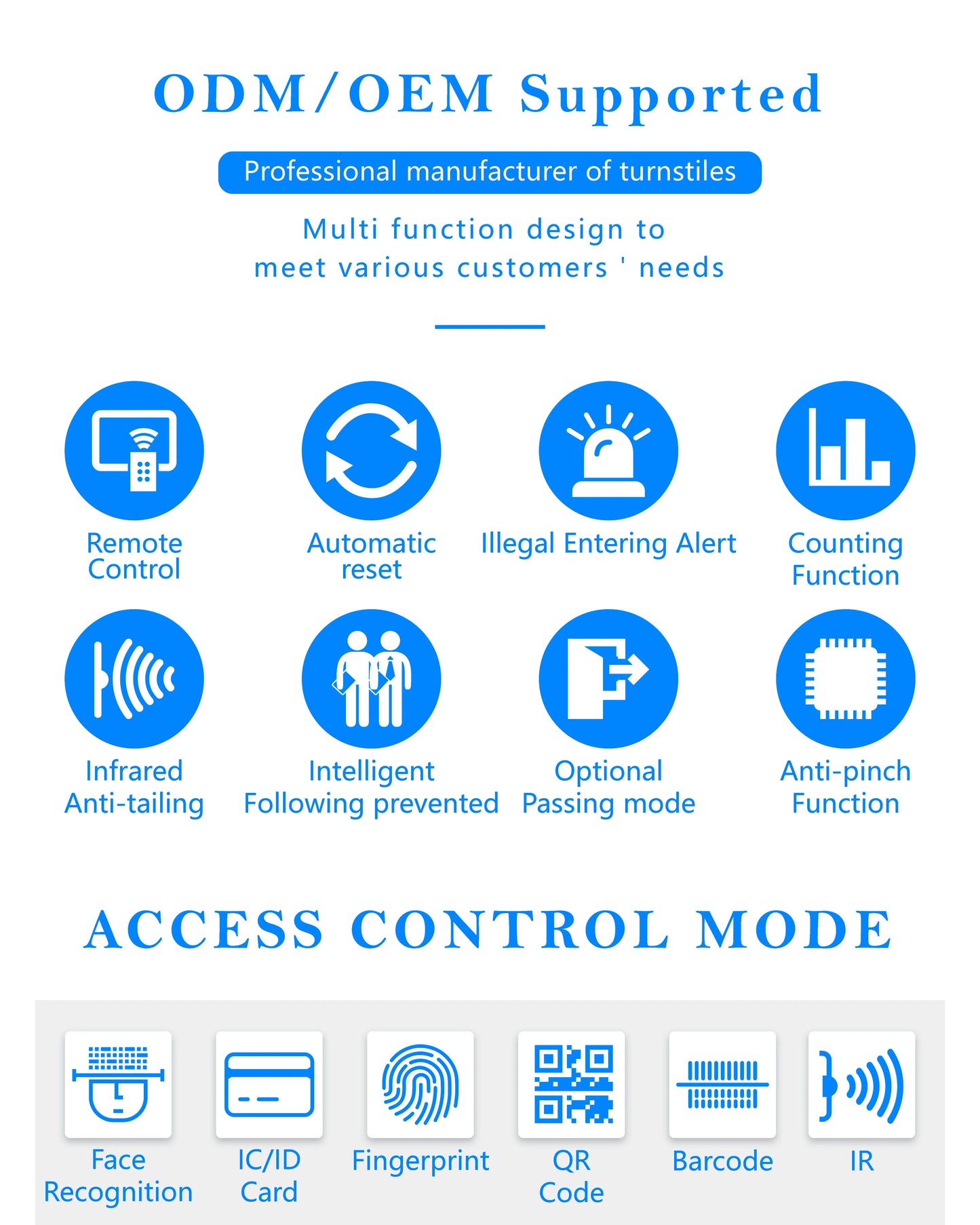 Control System Automatic High Intelligence Security Electric Swing Gate Turnstile