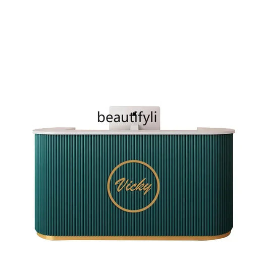 MMOOKA Clothing Store Small Cashier Beauty Light Luxury Bar Counter Arc Front Desk Reception Desk Commercial