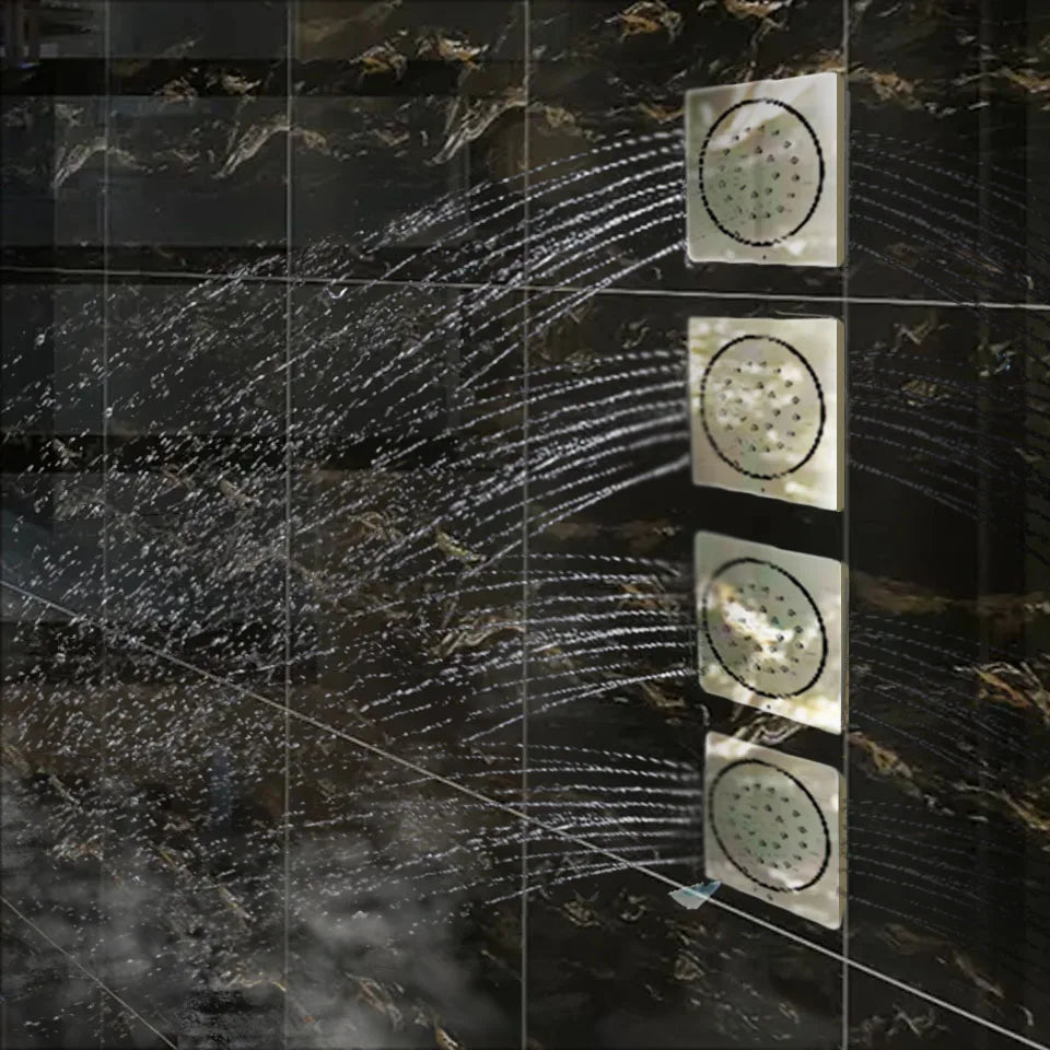 MMOOKA Bath Concealed Shower Set Faucet Panel Tap Thermostatic Mixer Valve LED Ceiling Shower Head Rain Waterfall Bubble Mist CF5422 MMOOKA.COM