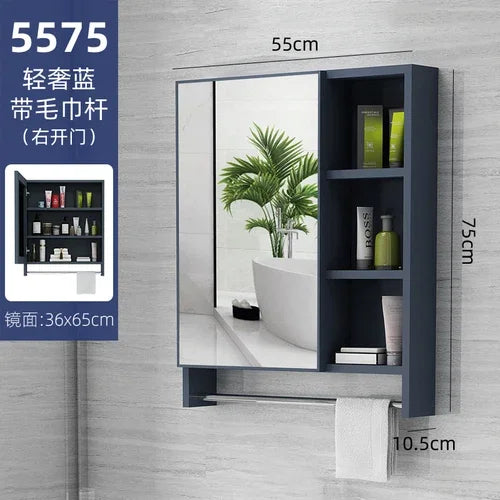 MMOOKA Nordic Wall Mounted Cabinets Mirror Storage Space Saving Aesthetic Bathroom Cabinets Makeup Shower Mobile Bagno Home Furniture