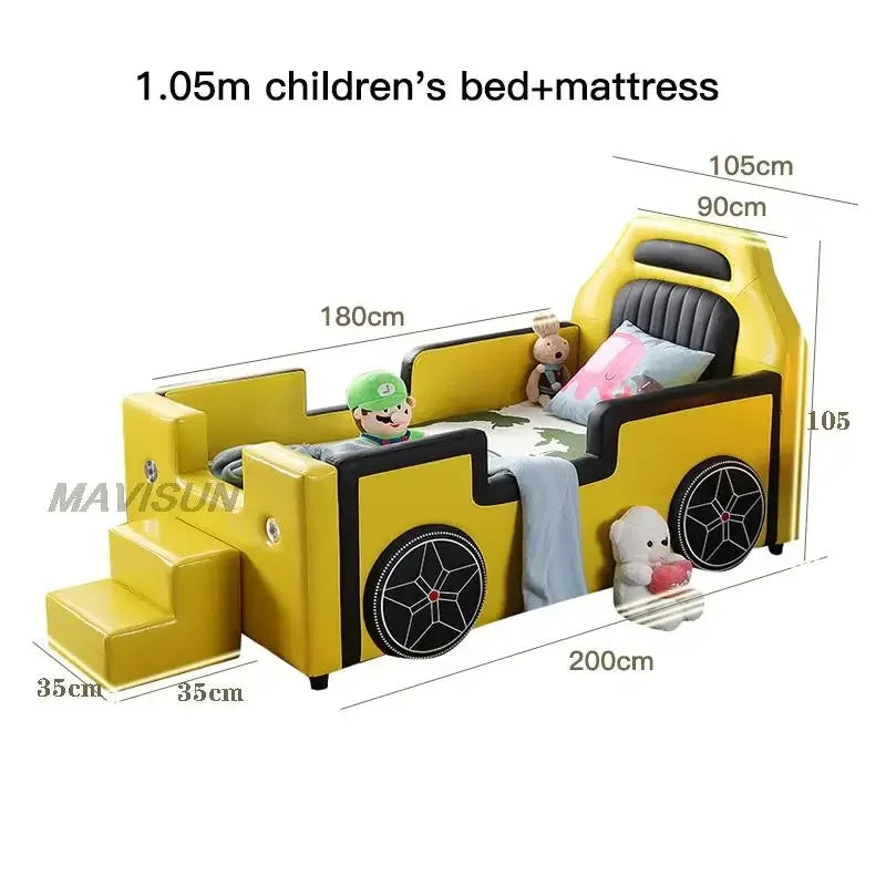 MMOOKA Creative Design Children Beds Boy Guardrail Widening Single Children Beds Baby Cartoon Camas De Dormitorio Bedroom Furniture