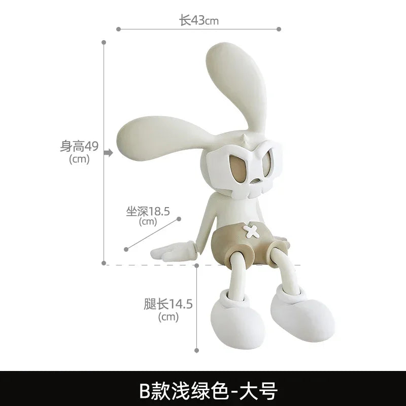 ANTNX Creative Children's Room Wearing Mask, Rabbit Sitting Posture Decoration, Home Living Room, TV Cabinet, Sofa Soft Decorations ANTNX.COM