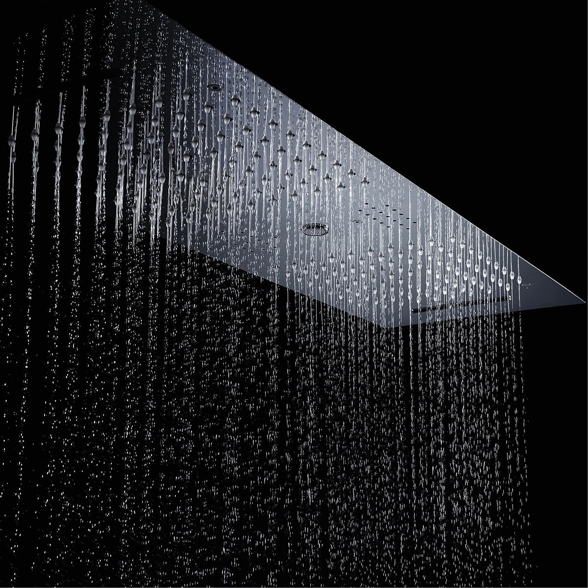 ANTNX M Boenn Bathroom Bar Shape Rain Shower Head Stainless Steel High Pressure Water Column LED Music Spa Shower Panel Chrome & Black ANTNX.COM