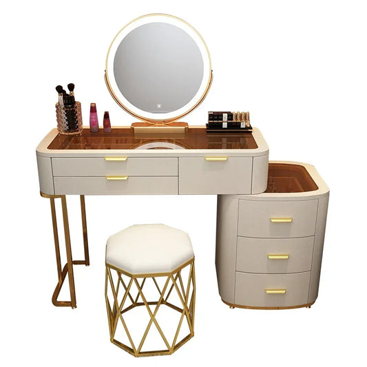MMOOKA Dressing Table With Mirror Bedroom Dresser Storage Cabinet Dressing Table Dresser Vanity Table Bedroom Furniture For Make up
