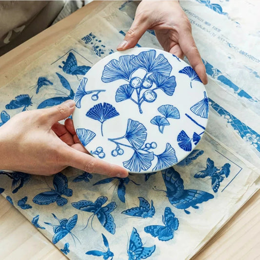 MMOOKA MMOOKA 1PC Pottery Ceramic Clay Transfer Paper Underglaze Flower Paper High Temperature Jingdezhen Traditional Decal Coloring ToolMMOOKA.COM
