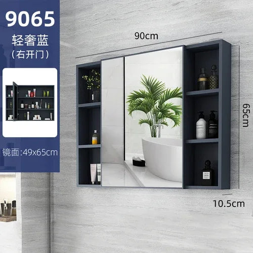 MMOOKA Nordic Wall Mounted Cabinets Mirror Storage Space Saving Aesthetic Bathroom Cabinets Makeup Shower Mobile Bagno Home Furniture