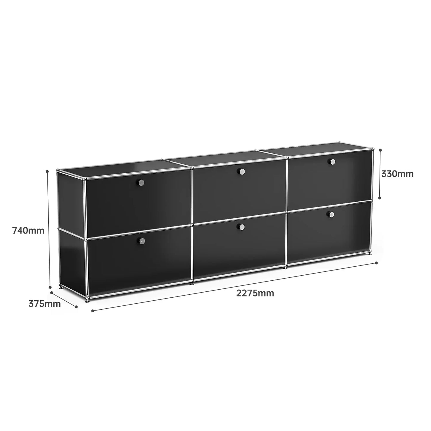 MMOOKA Storage Cabinet with 2/3/6 Haller Nightstand Modular Furniture Bed Side Table Holder Stainless Steel Metal Board for Living Room