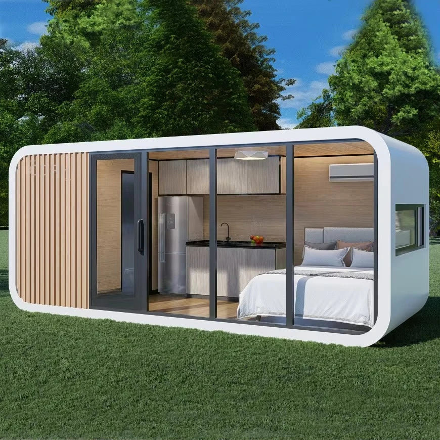 ANTNX Cheap Modular Garden Portable Assembled Prefab Capsule Apple Cabin Bungalow Bar Office Pod With Terrace ANTNX.COM
