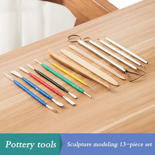 MMOOKA MMOOKA 13Pcs High-Quality Stainless Steel Clay Sculpture Tool Set for Pottery Ceramic Shaping Knives Clay Smoothing & Indentation ToolsMMOOKA.COM