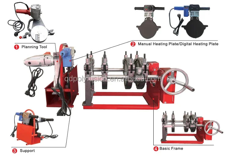 ANTNX Polyfusion 63-160mm Manual Hand Screw Butt Fusion Welding Machine Hdpe Pipe Plastic Welders Thermofusion Welding Machine ANTNX.COM