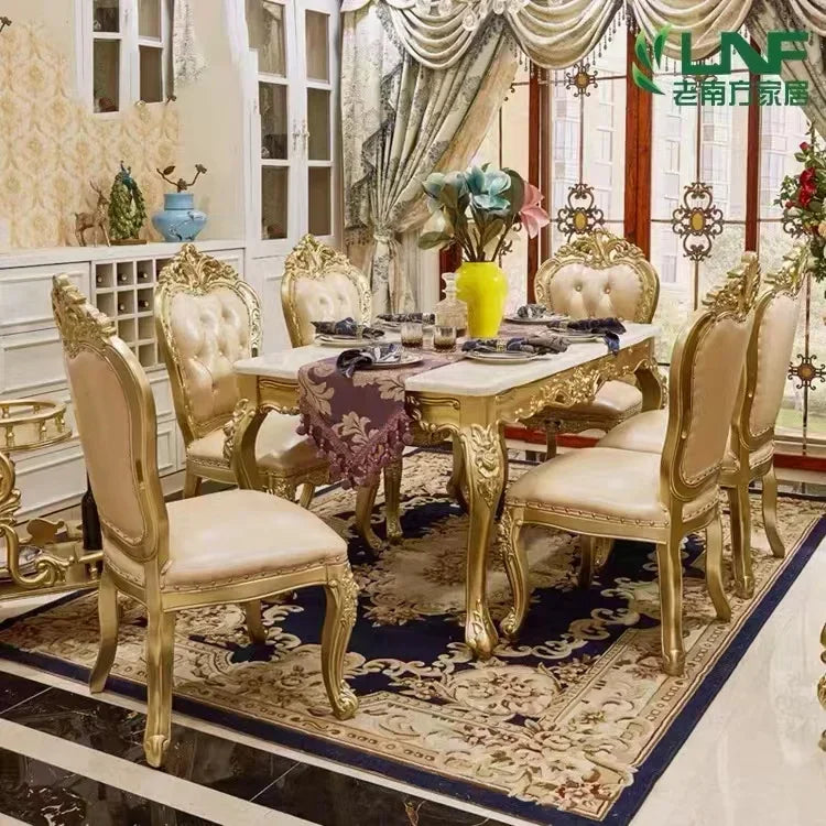 MMOOKA European-style Leather Sofa Combination 123 Luxury Living Room Furniture Full Solid Wood Oak Sofas Champagne Couch Modern Home