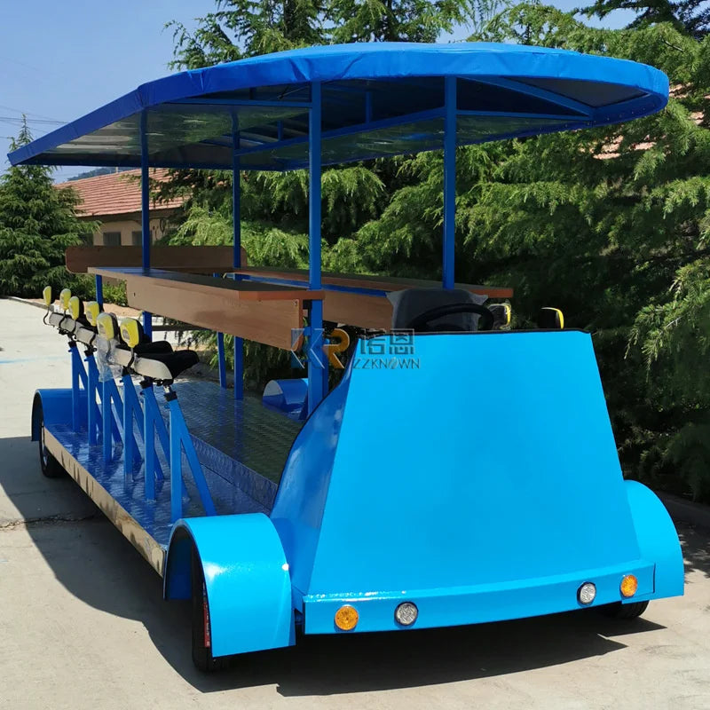 ANTNX Leisure Bar Sightseeing Vehicle 8 Seater Beer Car Electric 13 Passenger Party Bike Electric Beer Bike beer vending cart ANTNX.COM