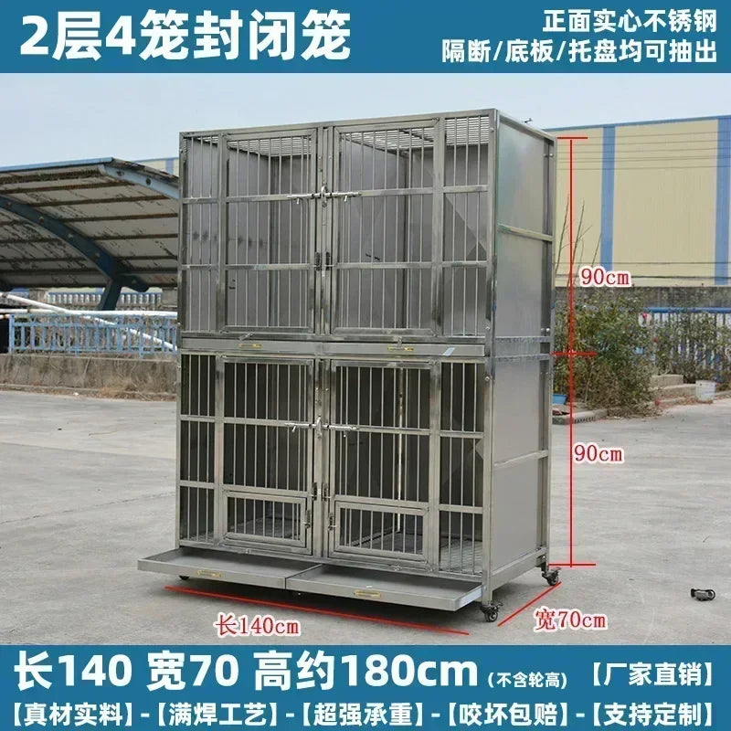 MMOOKA Stainless Steel Dog Cage Multi-Layer Pet Display Cabinet Pet Hospital Hospital Cage Display Cage