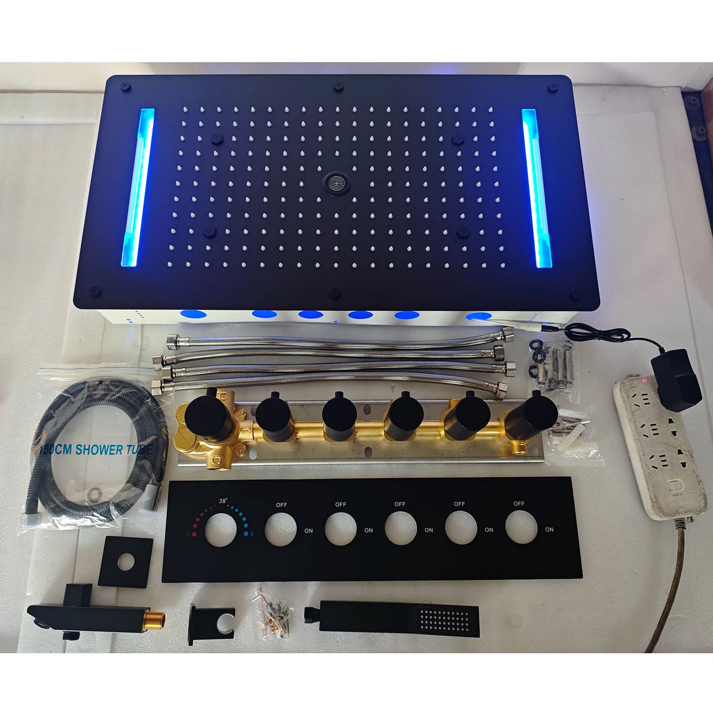 ANTNX Bathroom Ceiling Concealed 700x380mm Shower Head Panel Set Constant Temperature Valve Mixer Handheld Shower ANTNX.COM