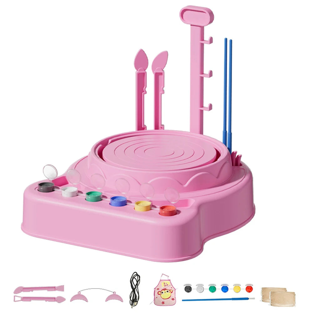 MMOOKA MMOOKA Kids Pottery Wheel Kit Pottery Art Turntable Educational DIY Clay Maker with Clay and Sculpting Tools Child-Safe for 8-12 YearsMMOOKA.COM