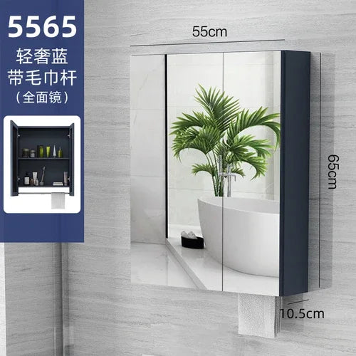 MMOOKA Nordic Wall Mounted Cabinets Mirror Storage Space Saving Aesthetic Bathroom Cabinets Makeup Shower Mobile Bagno Home Furniture