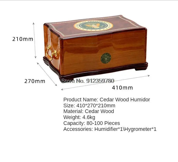 Humidor Humidor Box Cedar Wood White House Humidifier Box Large Capacity Cigar Cigar Box with Hygrometer