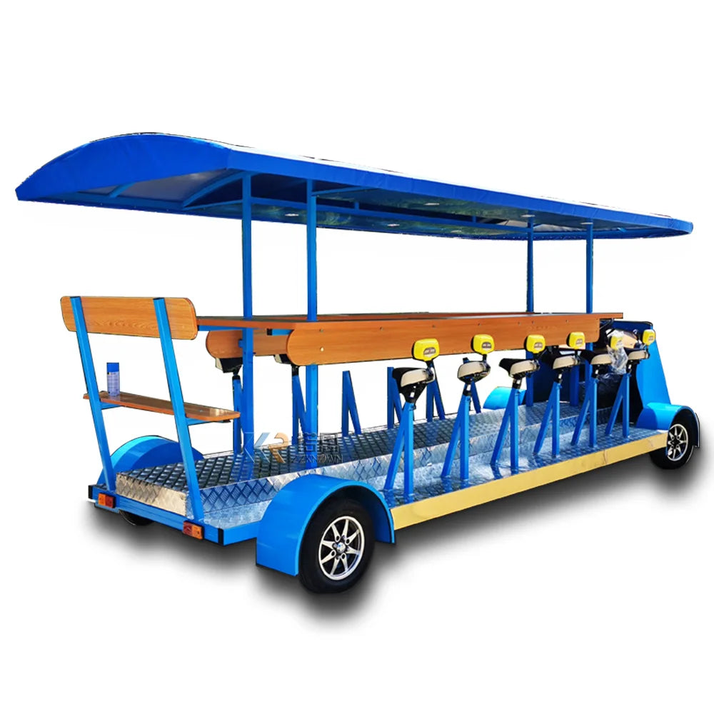 ANTNX Leisure Bar Sightseeing Vehicle 8 Seater Beer Car Electric 13 Passenger Party Bike Electric Beer Bike beer vending cart ANTNX.COM