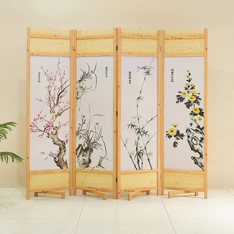 Screen Home Wooden Screen Partition Living Room, Bedroom, Chinese Style Fashion Office, Modern Hotel Folding Screen