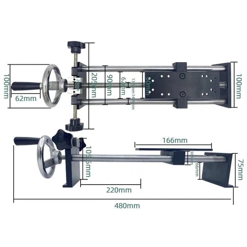 Hand-Cranked Horizontal Force Gauge Test Stand Push-Pull Force Meter HLA Spiral Rack 500N/50KG NEW