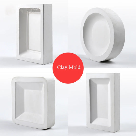 MMOOKA MMOOKA Creative Circular and Rectangle Gypsum Pottery Mold Moulds, Moulding by Stamping for Ceramic Clay Texture Tools, Tools SuppliesMMOOKA.COM