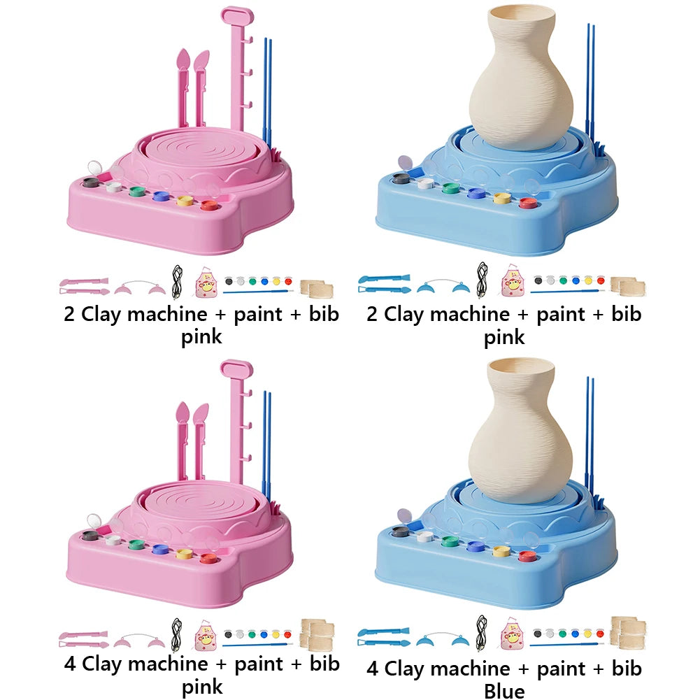 MMOOKA MMOOKA Kids Pottery Wheel Kit Pottery Art Turntable Educational DIY Clay Maker with Clay and Sculpting Tools Child-Safe for 8-12 YearsMMOOKA.COM