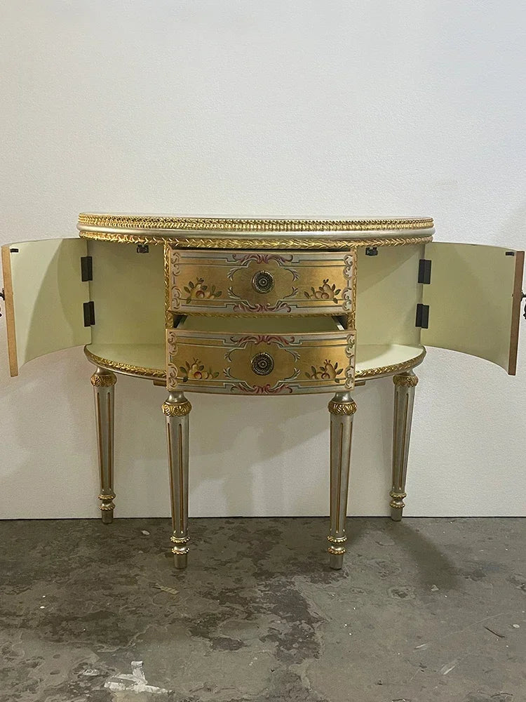 MMOOKA French Luxury Hand-Painted Gilding-Door American Living Room Entrance Cabinet European Solid Wood Birch