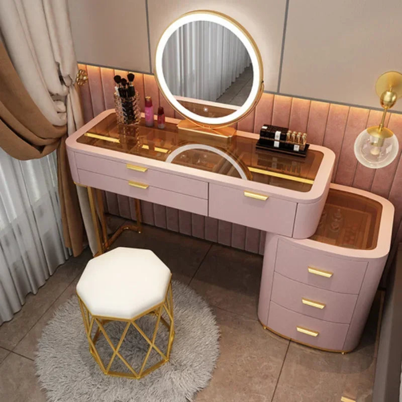MMOOKA Dressing Table With Mirror Bedroom Dresser Storage Cabinet Dressing Table Dresser Vanity Table Bedroom Furniture For Make up