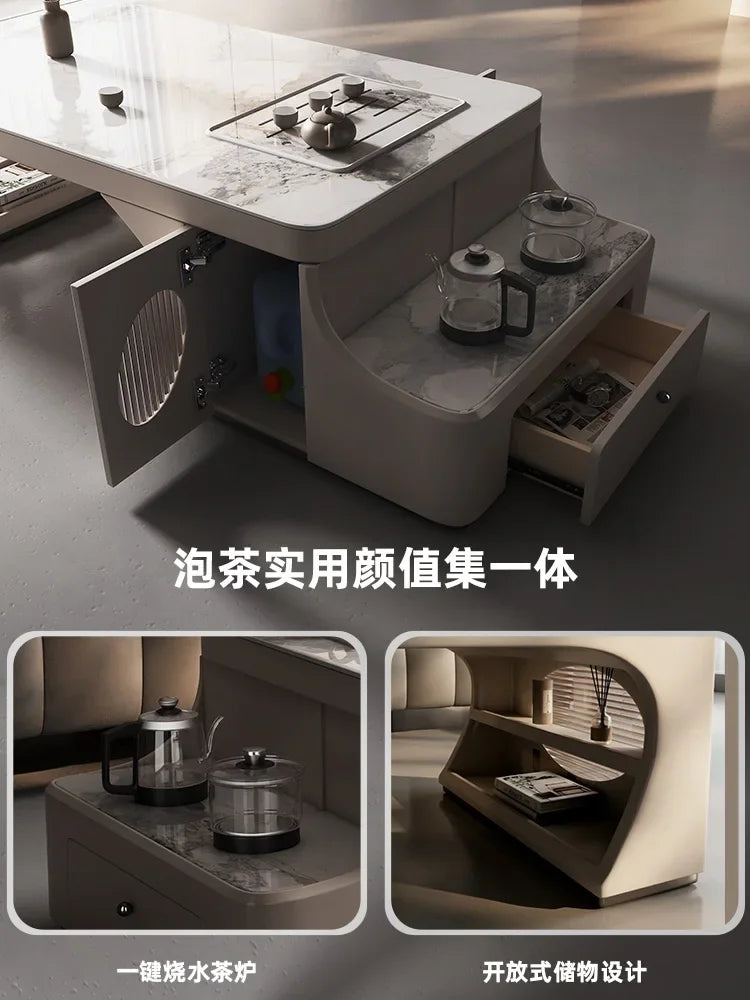 MMOOKA Retractable Kung Fu Tea Table Tea Table Integrated Living Room Tea Making Table