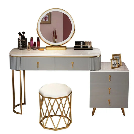 MMOOKA Nordic dressing table small apartment bedroom multi-functional modern minimalist light luxury paint makeup table dresser vanity