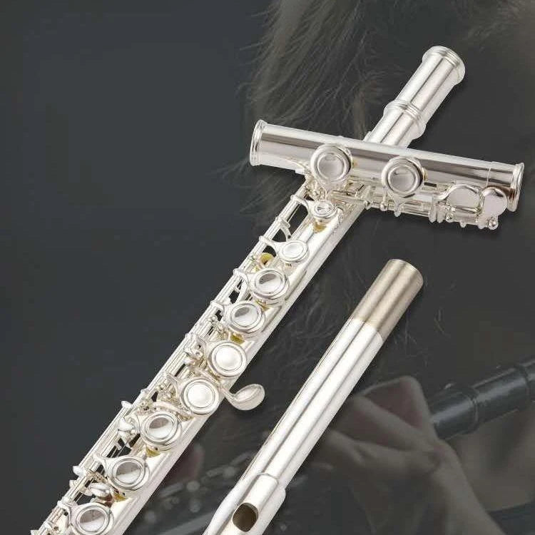 MMOOKA Bright Voice Yamahas YFL-472H Middle Level Flute Open Hole Flute-C Musical Instruments for Beginners  Plated Sterling Sliver