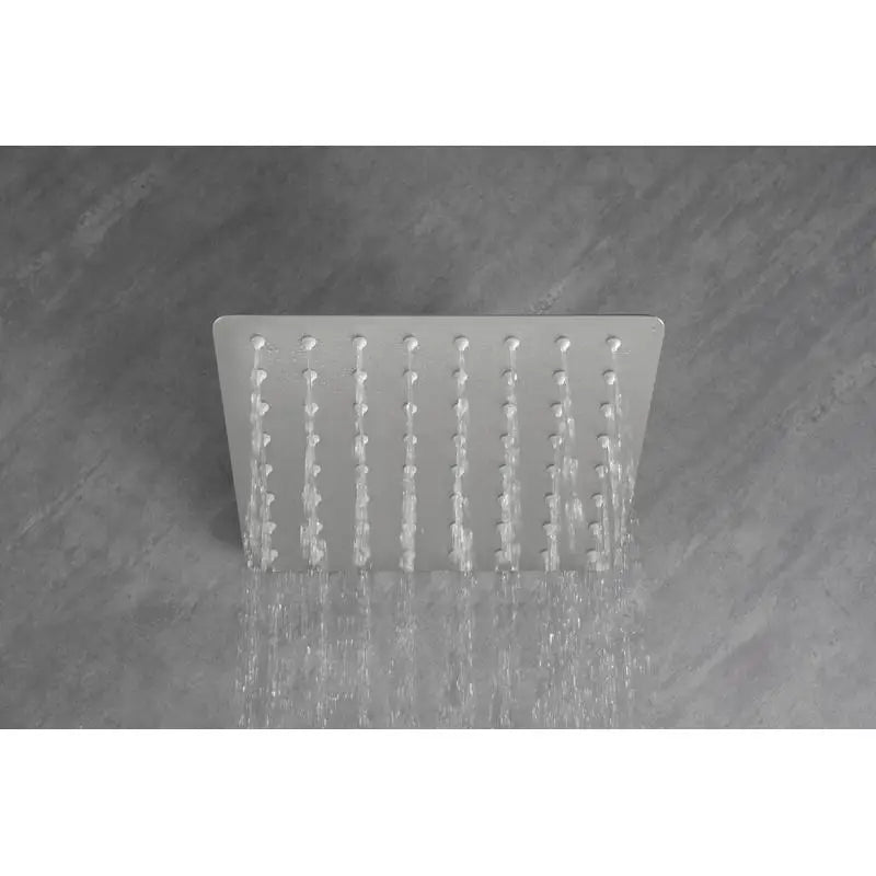 Ultra-Thin Stainless Steel Rain Shower Head with Self-Cleaning Nozzles, High Pressure Waterfall Design for Full Body Coverage