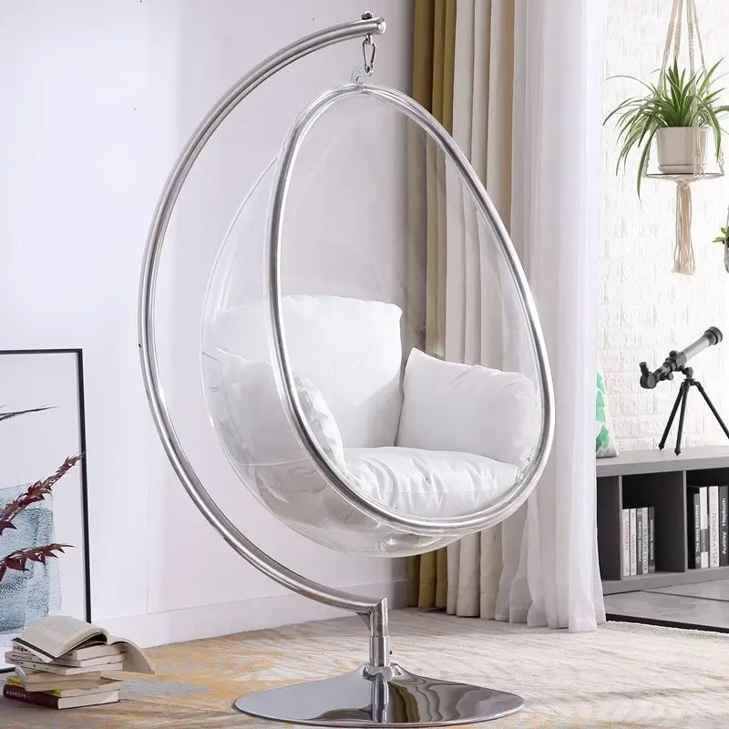 MMOOKA Hanging Ball Space Chair Glass Ball Indoor Hanging Chair Hanging Basket Nordic Outdoor Swing Home Stay Transparent Bubble Chair