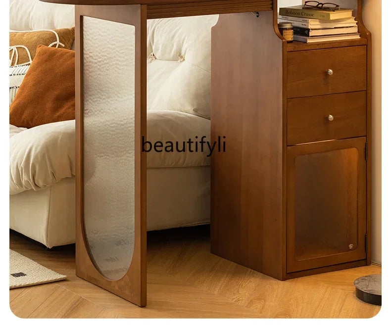 MMOOKA Retro Solid Wood Bar Cabinet Simple Living Room Partition Bar Table Balcony Kitchen Island Sideboard Cabinet Chest of Drawers