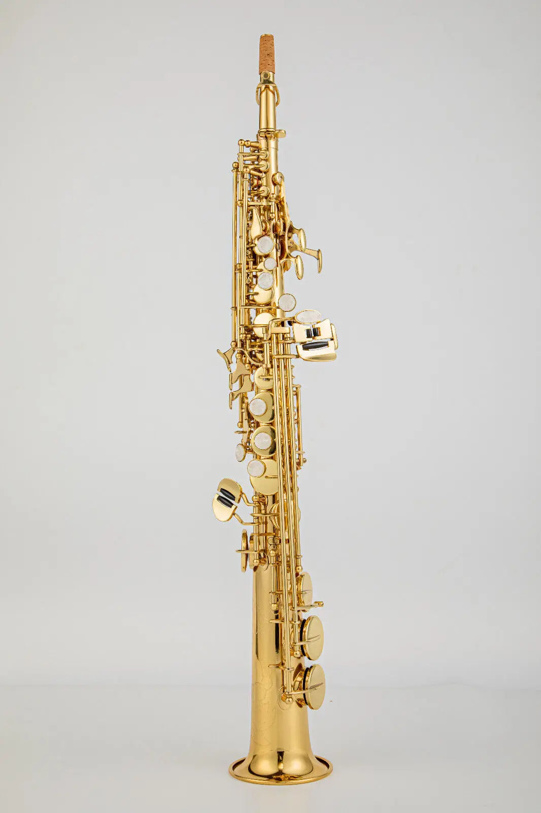 Straight Soprano Saxophone Gold Lacquer Bb Sax with High F#