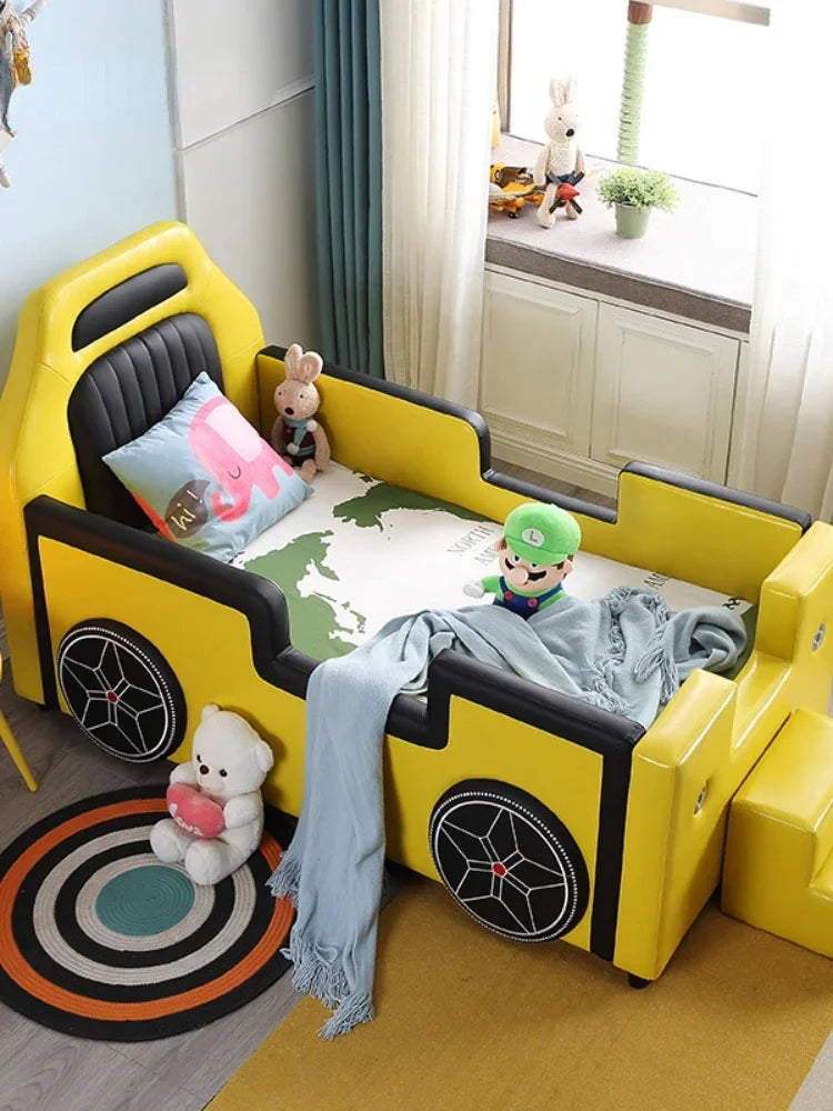 MMOOKA Creative Design Children Beds Boy Guardrail Widening Single Children Beds Baby Cartoon Camas De Dormitorio Bedroom Furniture