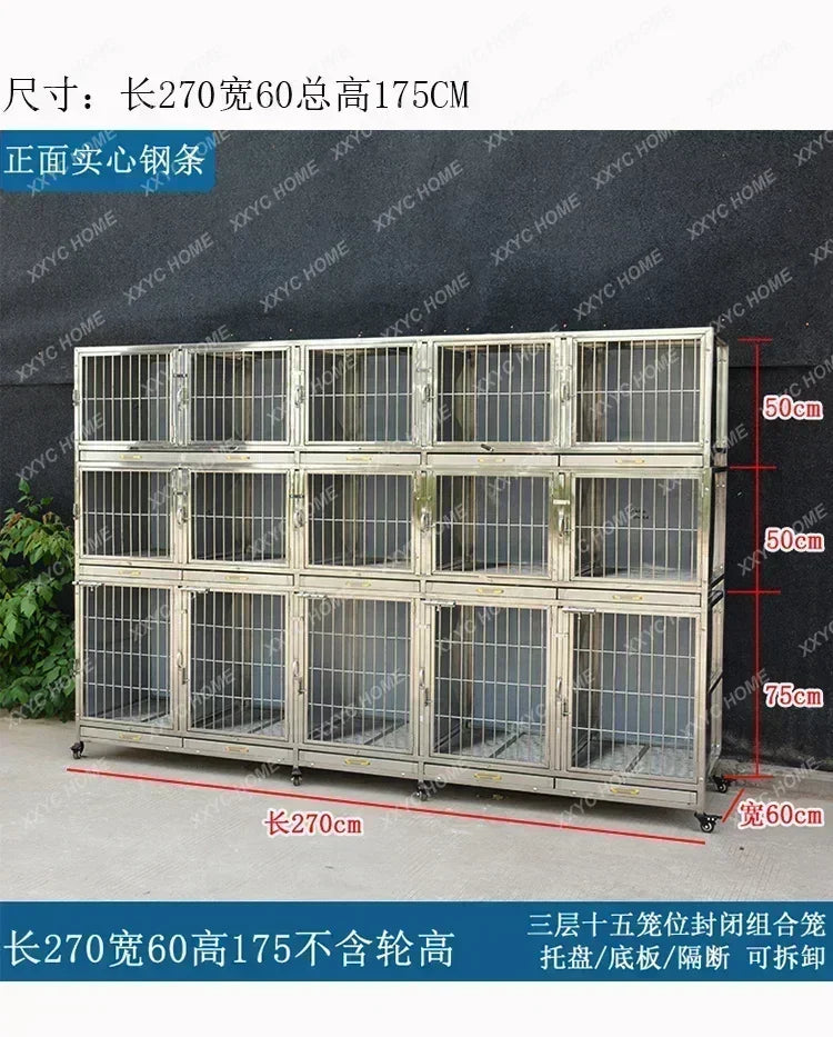 MMOOKA Stainless Steel Dog Cage Multi-Layer Pet Display Cabinet Pet Hospital Hospital Cage Display Cage