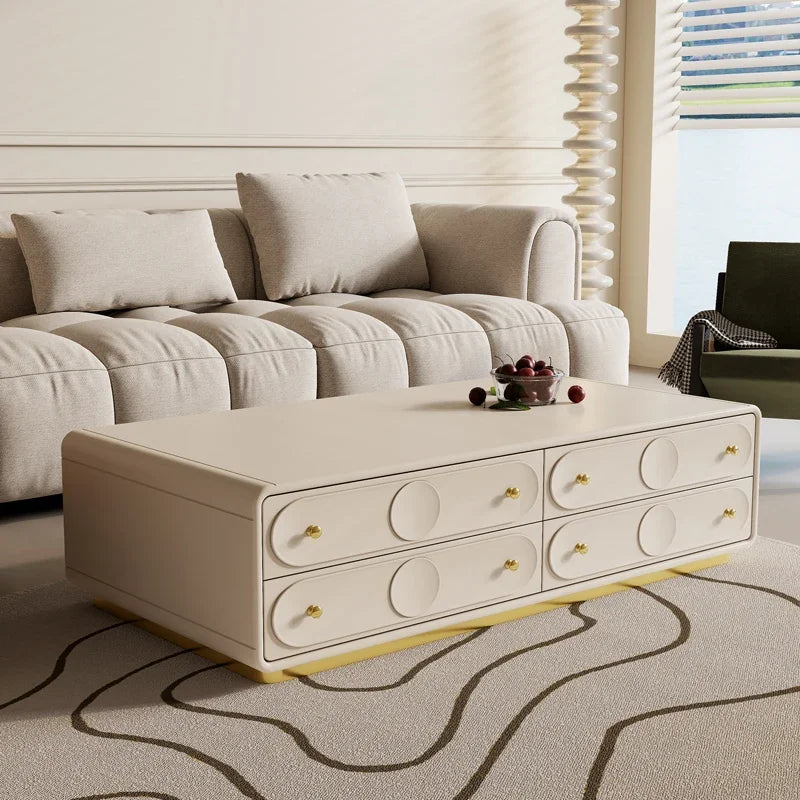 MMOOKA French Cream Style Solid Wood Living Room Combination Furniture Bedroom Modern Minimalist Floor Cabinet Chest of Drawers