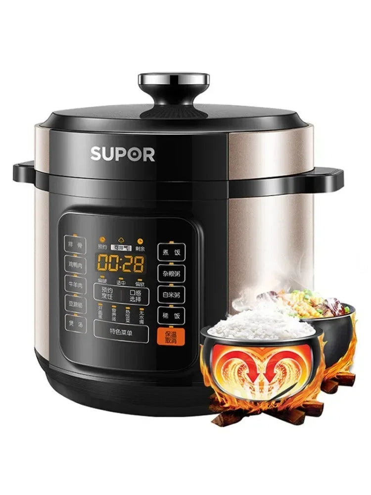 Supor electric pressure cooker high pressure cooker household double tank 6L large capacity multi-function 5-8 people