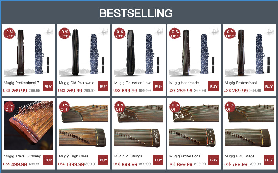 Mugig Advanced Level Black Sandalwood Guzheng Instrument 21 Strings Chinese Zither Lotus Pattern Inlay Harp Full Accessories